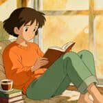 ภาพวาดคนกำลังอ่านหนังสือในมุมสงบข้างหน้าต่าง สื่อถึงบทเรียนเรื่องเงินจาก The Psychology of Money